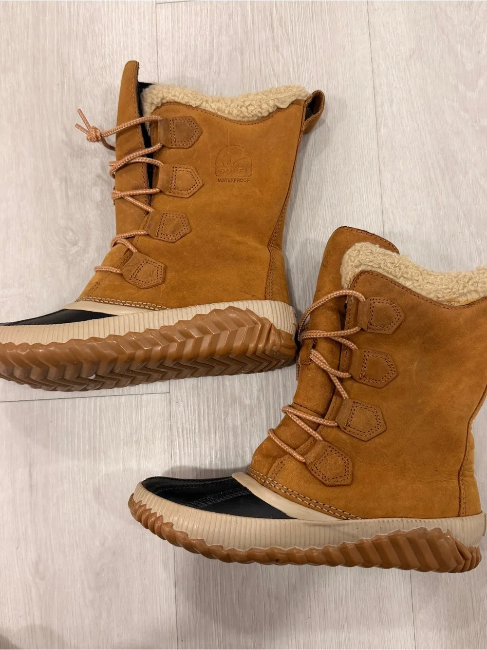 Sorel Waterproof Winter Duck Boots Faux Fur Brown Size 6.5 - Picture 4 of 8